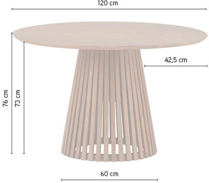 Eetkamertafel Ø120 Acacia Hout – Ronde Design Tafel